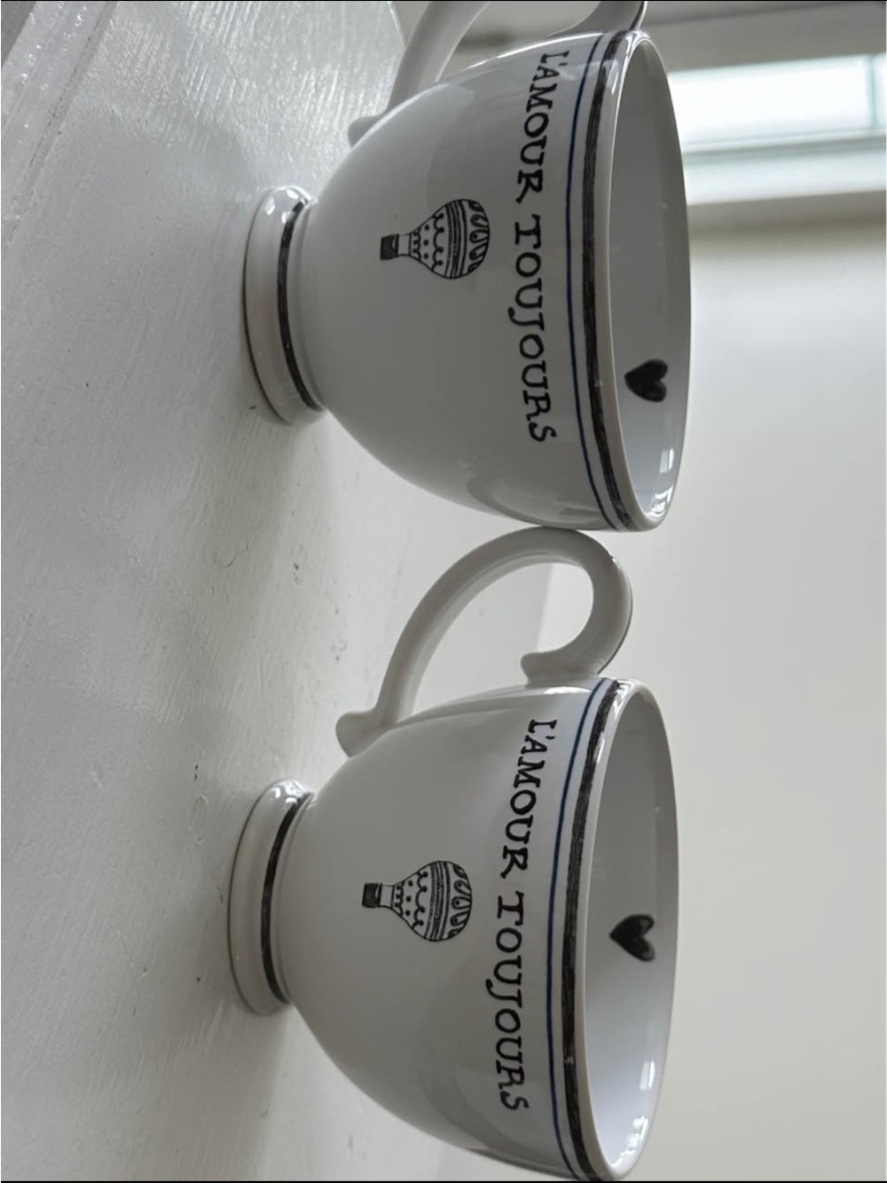 L'Amour Toujours White Ceramic Tea Cups - 1 available